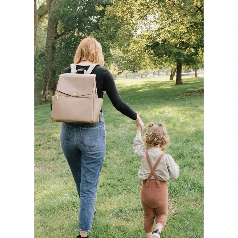 Freshly Picked Classic Diaper Backpack Aspen Vegan Leather Baby Bag $199 Read